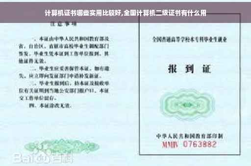 计算机证书哪些实用比较好,全国计算机二级证书有什么用