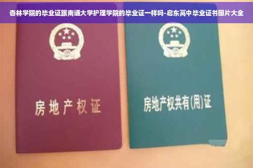 杏林学院的毕业证跟南通大学护理学院的毕业证一样吗-启东高中毕业证书图片大全