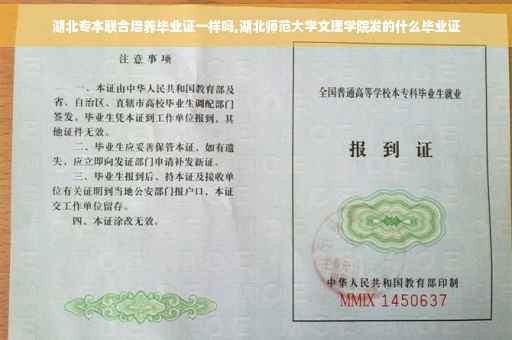 湖北专本联合培养毕业证一样吗,湖北师范大学文理学院发的什么毕业证