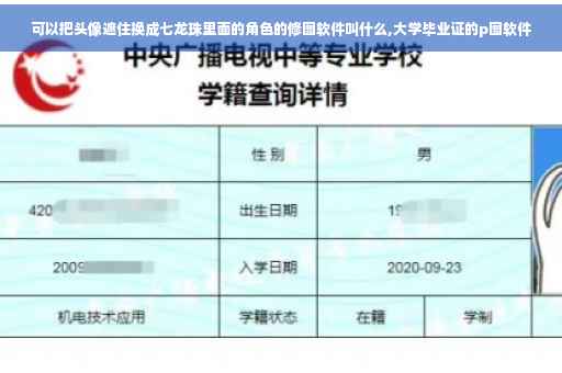 可以把头像遮住换成七龙珠里面的角色的修图软件叫什么,大学毕业证的p图软件