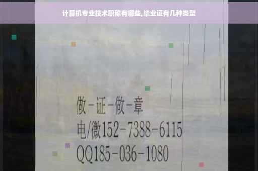 计算机专业技术职称有哪些,毕业证有几种类型