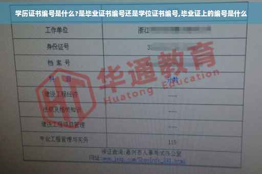 学历证书编号是什么?是毕业证书编号还是学位证书编号,毕业证上的编号是什么