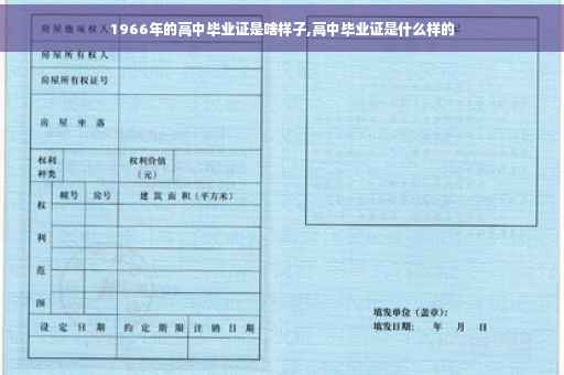 1966年的高中毕业证是啥样子,高中毕业证是什么样的