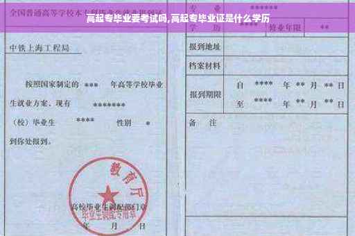 高起专毕业要考试吗,高起专毕业证是什么学历