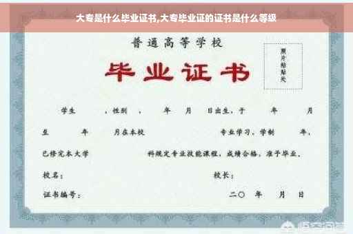 大专是什么毕业证书,大专毕业证的证书是什么等级