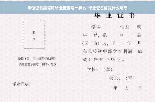 学位证书编号和毕业证编号一样么-毕业证名称是什么意思