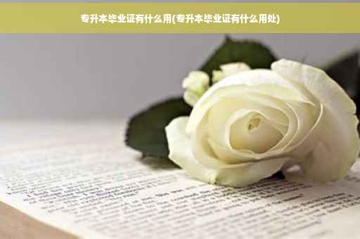 专升本毕业证有什么用(专升本毕业证有什么用处)