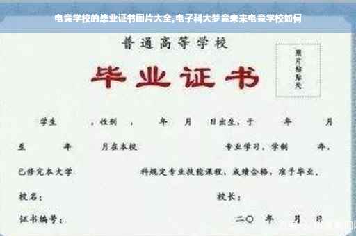 电竞学校的毕业证书图片大全,电子科大梦竞未来电竞学校如何
