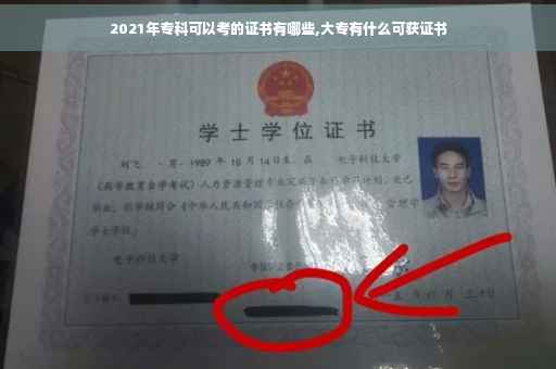 2021年专科可以考的证书有哪些,大专有什么可获证书