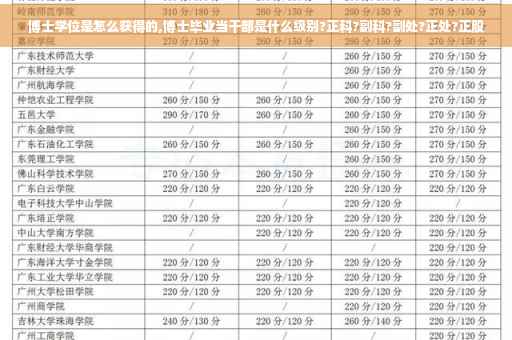 博士学位是怎么获得的,博士毕业当干部是什么级别?正科?副科?副处?正处?正股