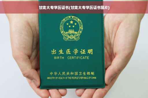 甘肃大专学历证书(甘肃大专学历证书图片)