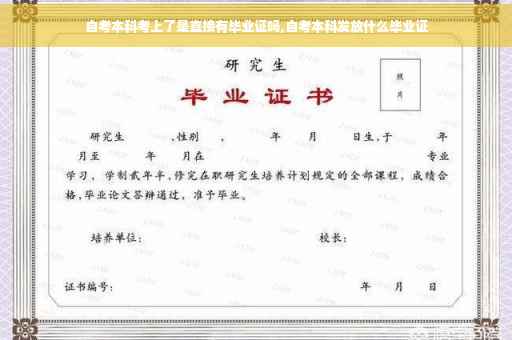 自考本科考上了是直接有毕业证吗,自考本科发放什么毕业证