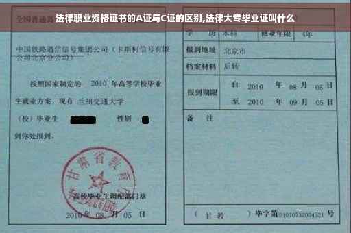 法律职业资格证书的A证与C证的区别,法律大专毕业证叫什么