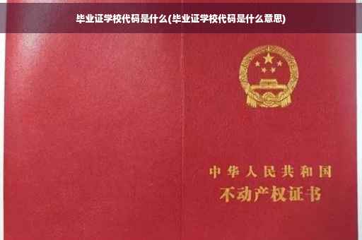 毕业证学校代码是什么(毕业证学校代码是什么意思)