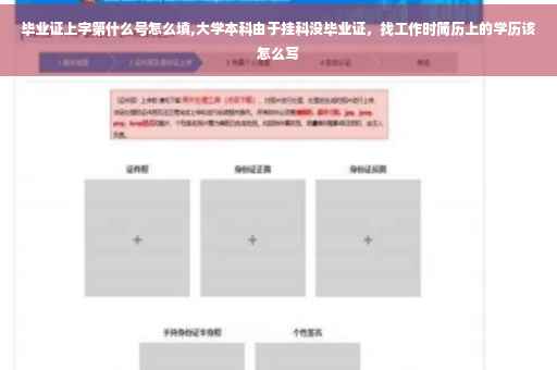 毕业证上字第什么号怎么填,大学本科由于挂科没毕业证，找工作时简历上的学历该怎么写