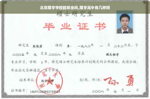 北京翔宇学校能就业吗,翔宇高中有几种班