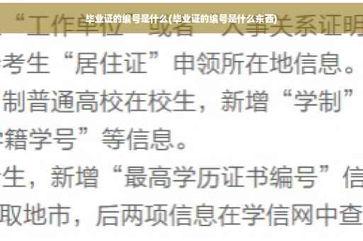 毕业证的编号是什么(毕业证的编号是什么东西)