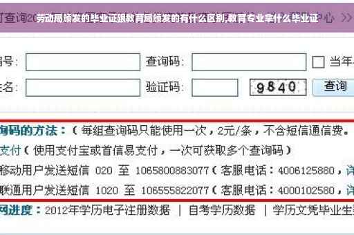 劳动局颁发的毕业证跟教育局颁发的有什么区别,教育专业拿什么毕业证