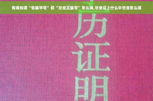 有谁知道“省编学号”和“毕业正编号”怎么填,毕业证上什么中毕业怎么填