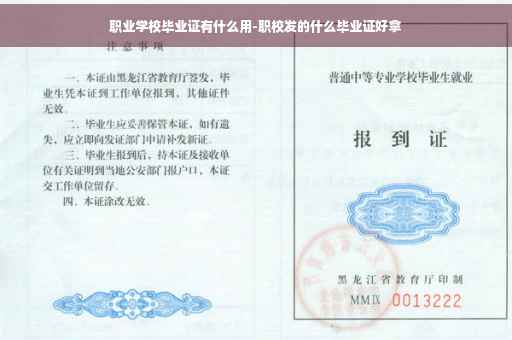 职业学校毕业证有什么用-职校发的什么毕业证好拿