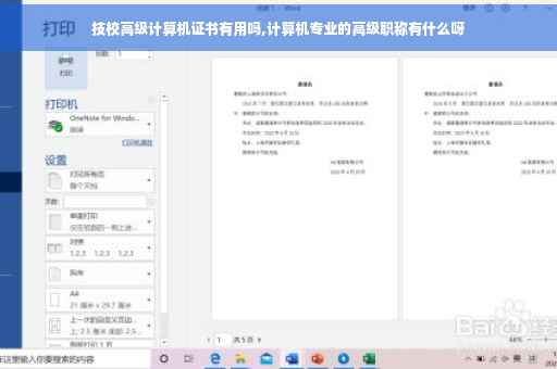 技校高级计算机证书有用吗,计算机专业的高级职称有什么呀