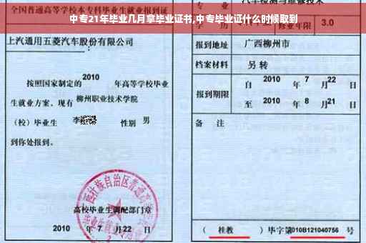 中专21年毕业几月拿毕业证书,中专毕业证什么时候取到