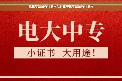 职校毕业证有什么用?,职业学校毕业证有什么用