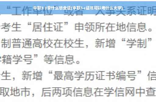 中职3 3拿什么毕业证(中职3+证书可以考什么大学)