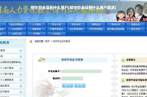 初中毕业证有什么用户(初中毕业证有什么用户要求)
