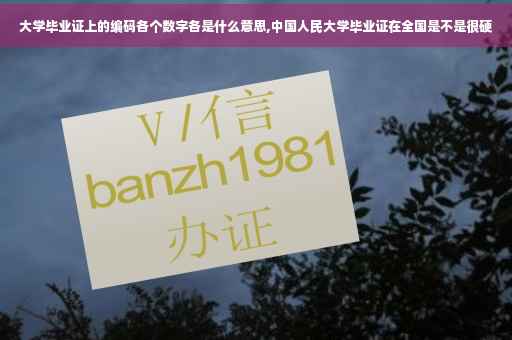 大学毕业证上的编码各个数字各是什么意思,中国人民大学毕业证在全国是不是很硬