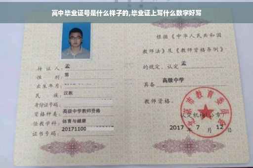 高中毕业证号是什么样子的,毕业证上写什么数字好写