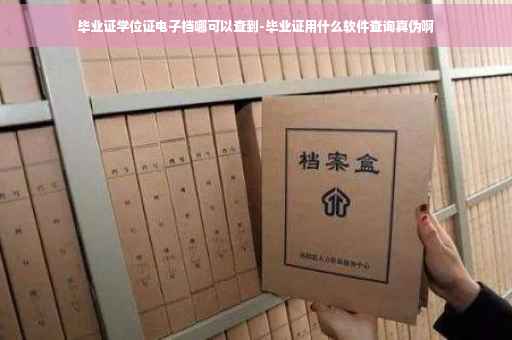 毕业证学位证电子档哪可以查到-毕业证用什么软件查询真伪啊