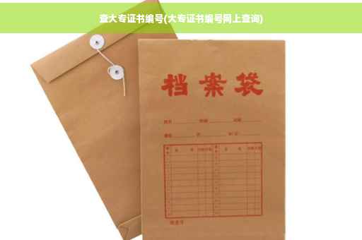 查大专证书编号(大专证书编号网上查询)
