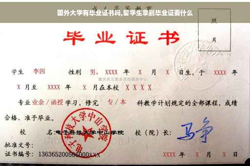 国外大学有毕业证书吗,留学生拿到毕业证要什么