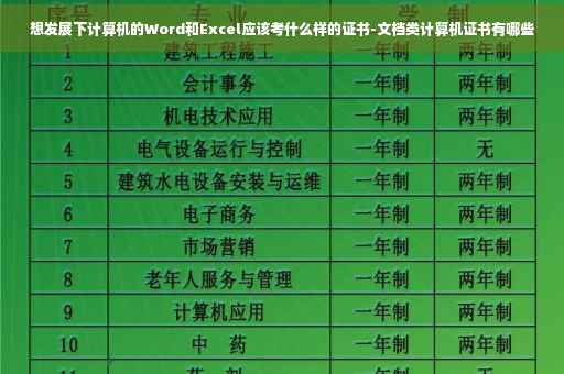 想发展下计算机的Word和Excel应该考什么样的证书-文档类计算机证书有哪些