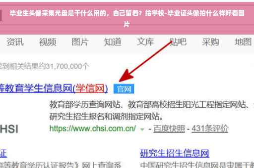 毕业生头像采集光盘是干什么用的，自己留着？给学校-毕业证头像拍什么样好看图片