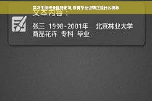 实习生没毕业能转正吗,没有毕业证转正是什么概念