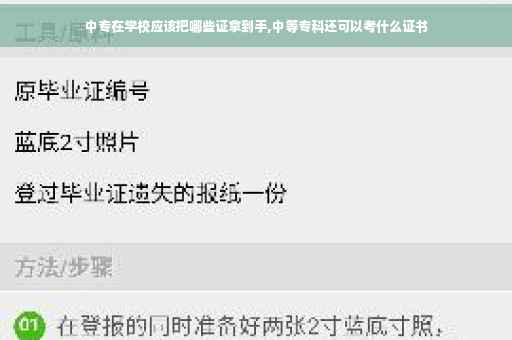 中专在学校应该把哪些证拿到手,中等专科还可以考什么证书