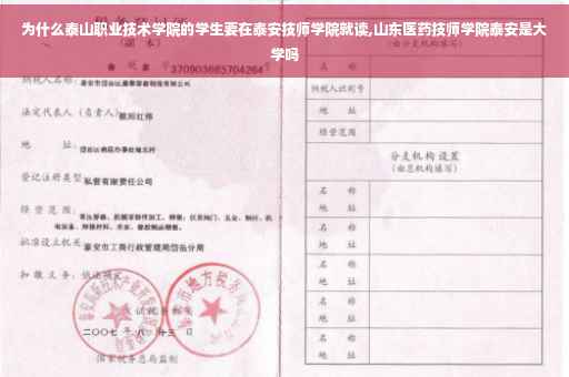 为什么泰山职业技术学院的学生要在泰安技师学院就读,山东医药技师学院泰安是大学吗