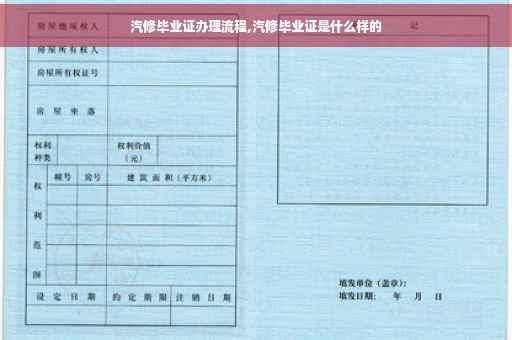 汽修毕业证办理流程,汽修毕业证是什么样的