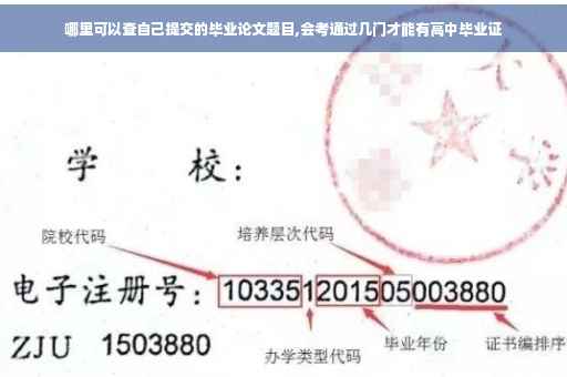 哪里可以查自己提交的毕业论文题目,会考通过几门才能有高中毕业证