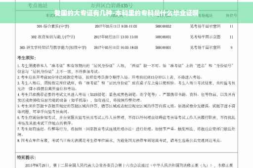 我国的大专证有几种-本科里的专科是什么毕业证啊