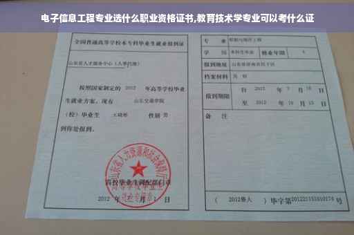 电子信息工程专业选什么职业资格证书,教育技术学专业可以考什么证