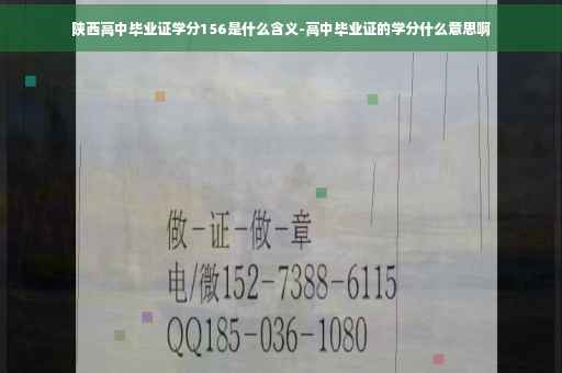 陕西高中毕业证学分156是什么含义-高中毕业证的学分什么意思啊