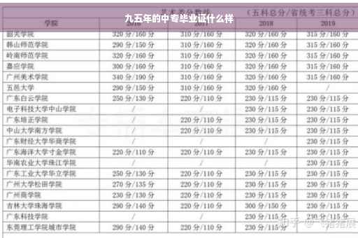 九五年的中专毕业证什么样