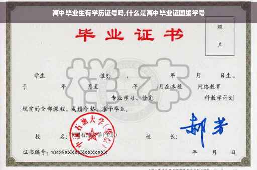 高中毕业生有学历证号吗,什么是高中毕业证国编学号