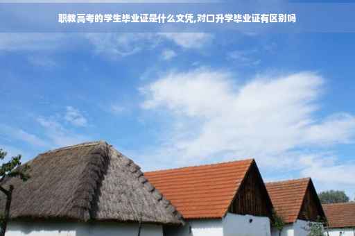 职教高考的学生毕业证是什么文凭,对口升学毕业证有区别吗