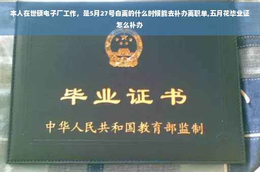 本人在世硕电子厂工作，是5月27号自离的什么时候能去补办离职单,五月花毕业证怎么补办