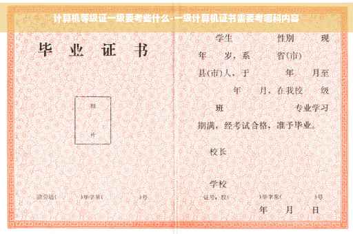 计算机等级证一级要考些什么-一级计算机证书需要考哪科内容