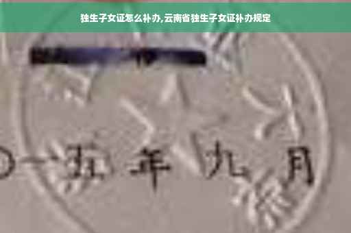 独生子女证怎么补办,云南省独生子女证补办规定